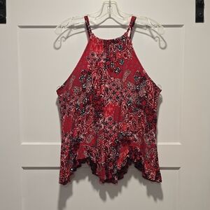 Maurices Red Paisley Halter-Style Camisole